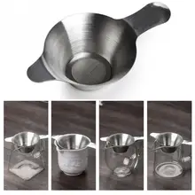 Многоразовый фильтр для чая из нержавеющей стали, мелкоячеистый фильтр для заварки чая, воронка для листьев, сито аксессуары, кухонный инструмент