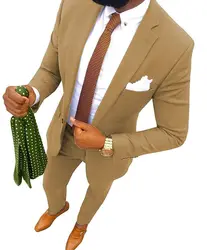 Men's 2-piece Business Slim Fit Jacket Wedding Groom Tuxedo One Button Blazer + Pants and Tie