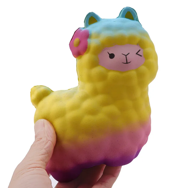Jumbo Squishie Милая Радуга Альпака хлеб мягкий медленно поднимающийся кулон телефон ремни эластичный сжимаются Ароматические торт детские игрушки рождественские подарки