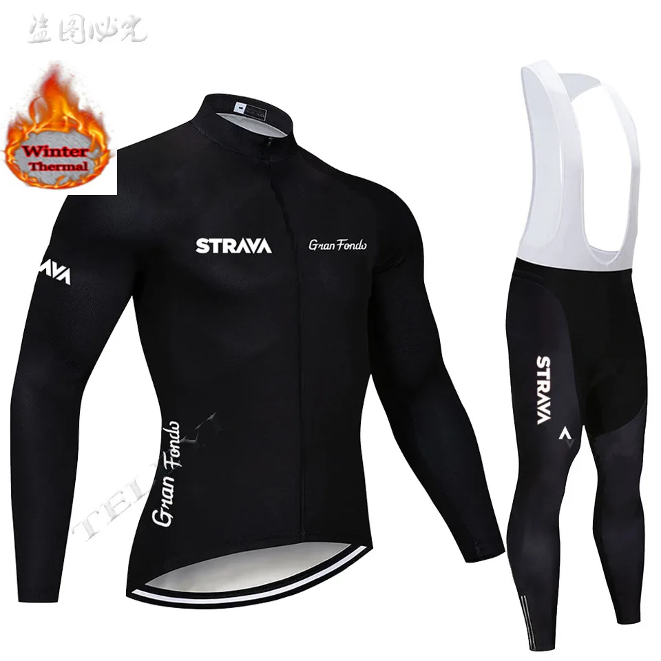 Велоспорт Джерси Strava Длинная зимняя теплая флисовая одежда велосипед MTB велосипедная Одежда Майо Ropa Ciclismo Hombre 20D гель - Цвет: 20