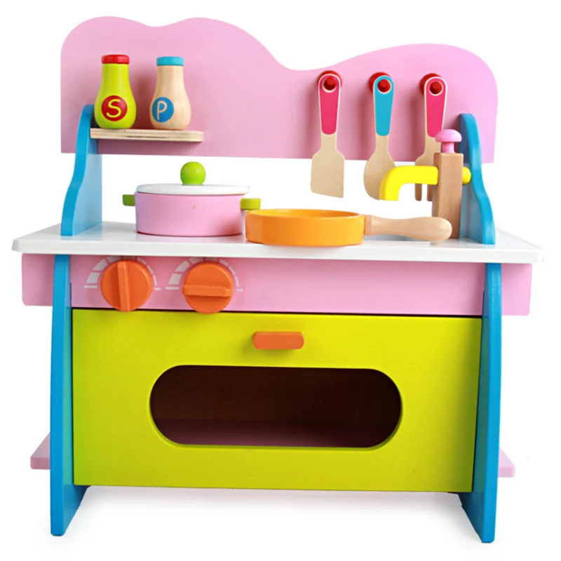 Новая деревянная игрушка ролевая имитация кухонного набора красочная кухня еда