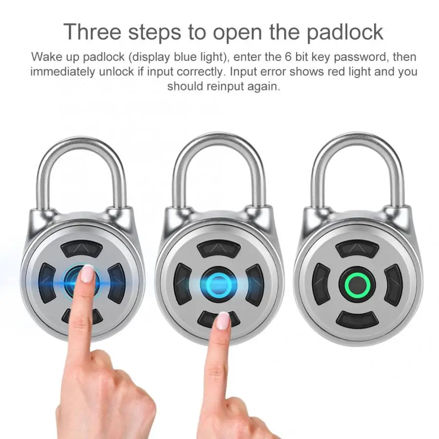 

Universal Bluetooth Padlock Electronic APP Control Smart Lock Keyless Fingerprint lock Intelligent Anti-Theft Security padlock