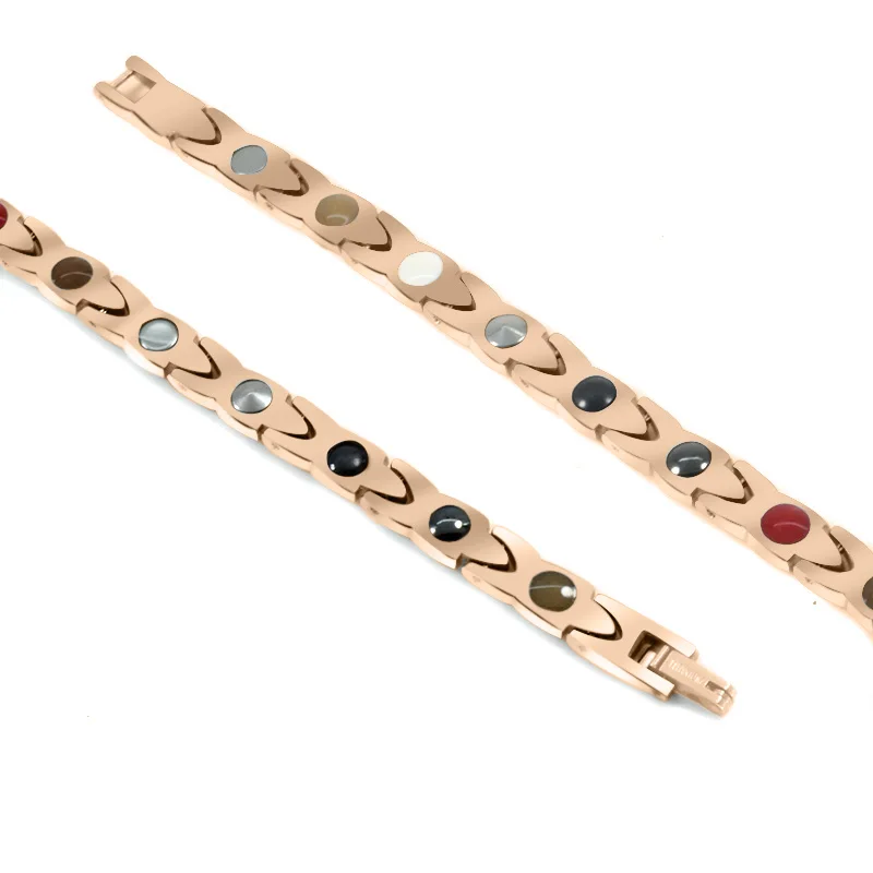 316L stainless steel Magnetic Therapy Silver gold relieve hand pain promote blood circulation Stylish men women health bracelet