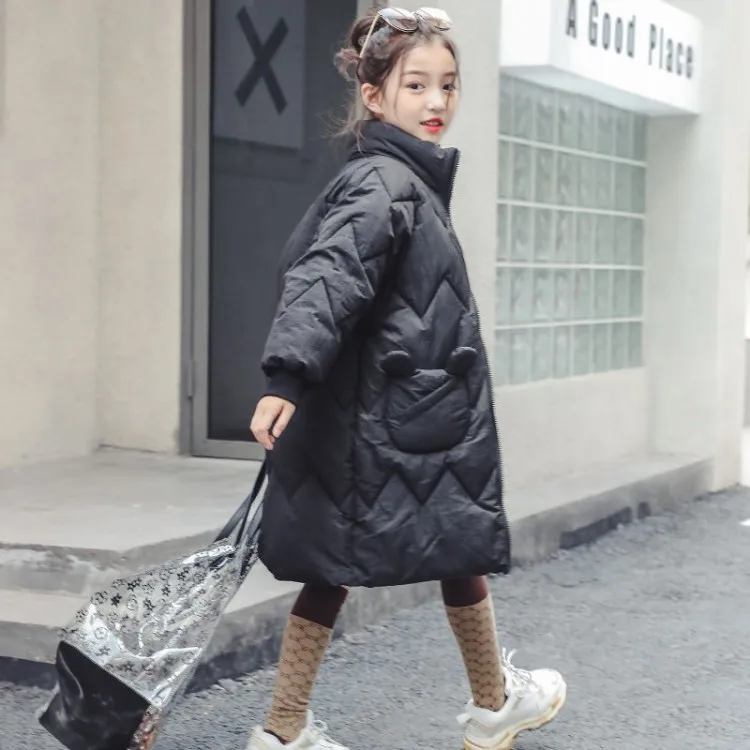Girl Parkas new Children's Thicken cotton coat Children's winter children's cotton coat plus velvet baby coat Lengthen