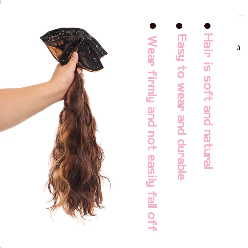 AOOSOO 3 шт./комплект, синтетические парики 20 дюймов для женщин, вьющиеся волосы для вечеринки, черные и коричневые накладные волосы на зажиме