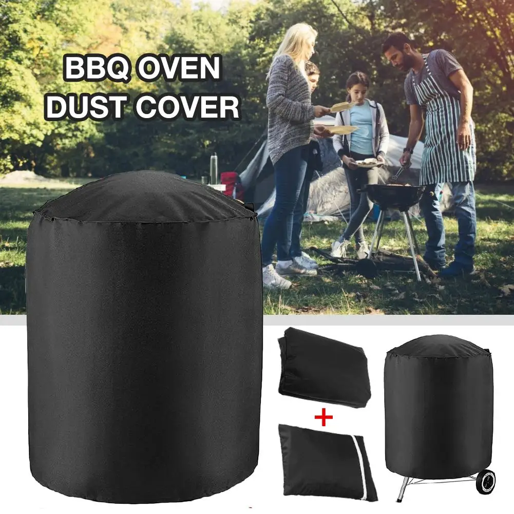 Black Waterproof BBQ Cover Anti Dust Rain Grill Protector Storage BBQ Accessories For Home Patio Garden