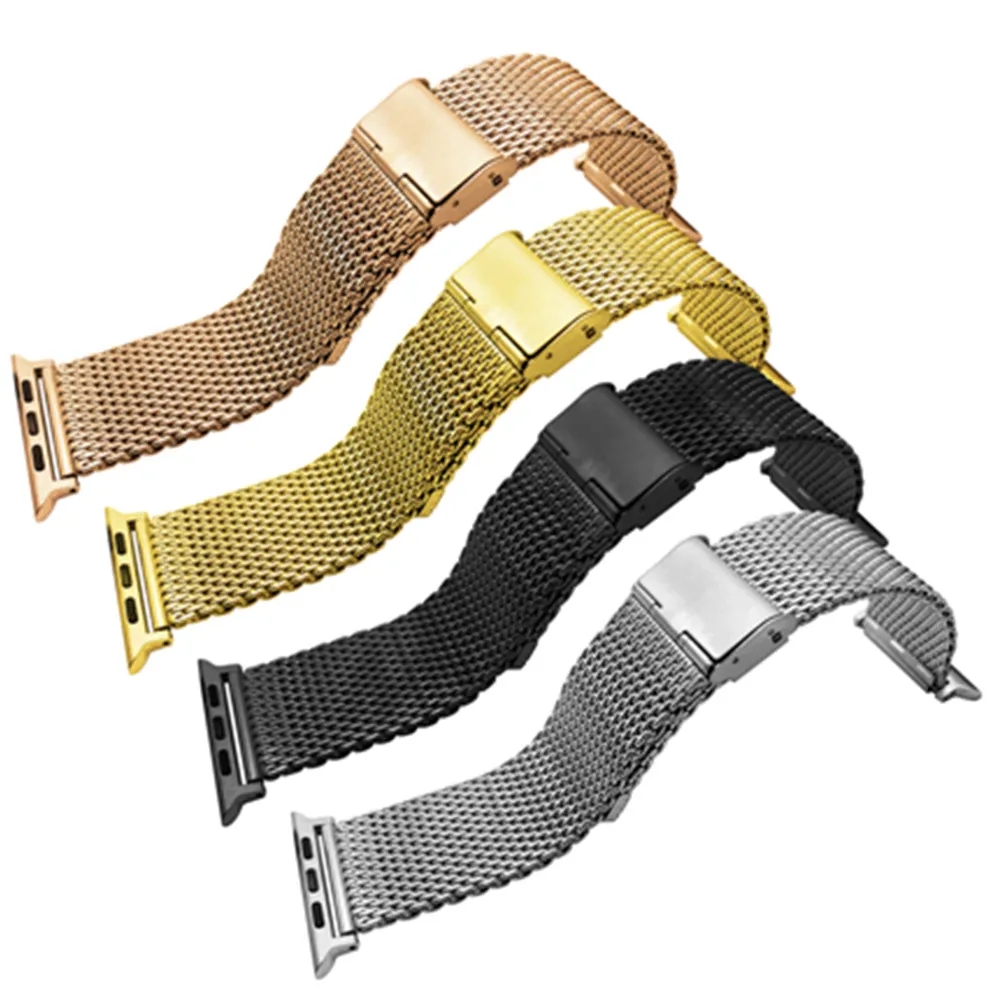 Ремешок из нержавеющей стали для Apple Watch band 44 мм 40 металлический браслет с