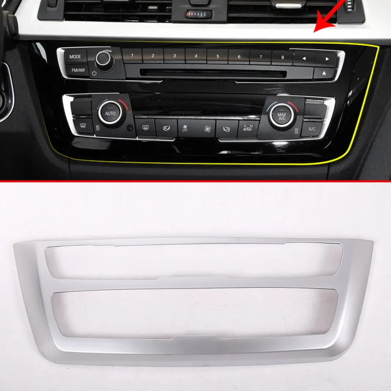 

Silver ABS Frosted Chrome Center Console Panel Decorative Frame Trim For BMW 3 Series F34 2013-2017 Car Accessories