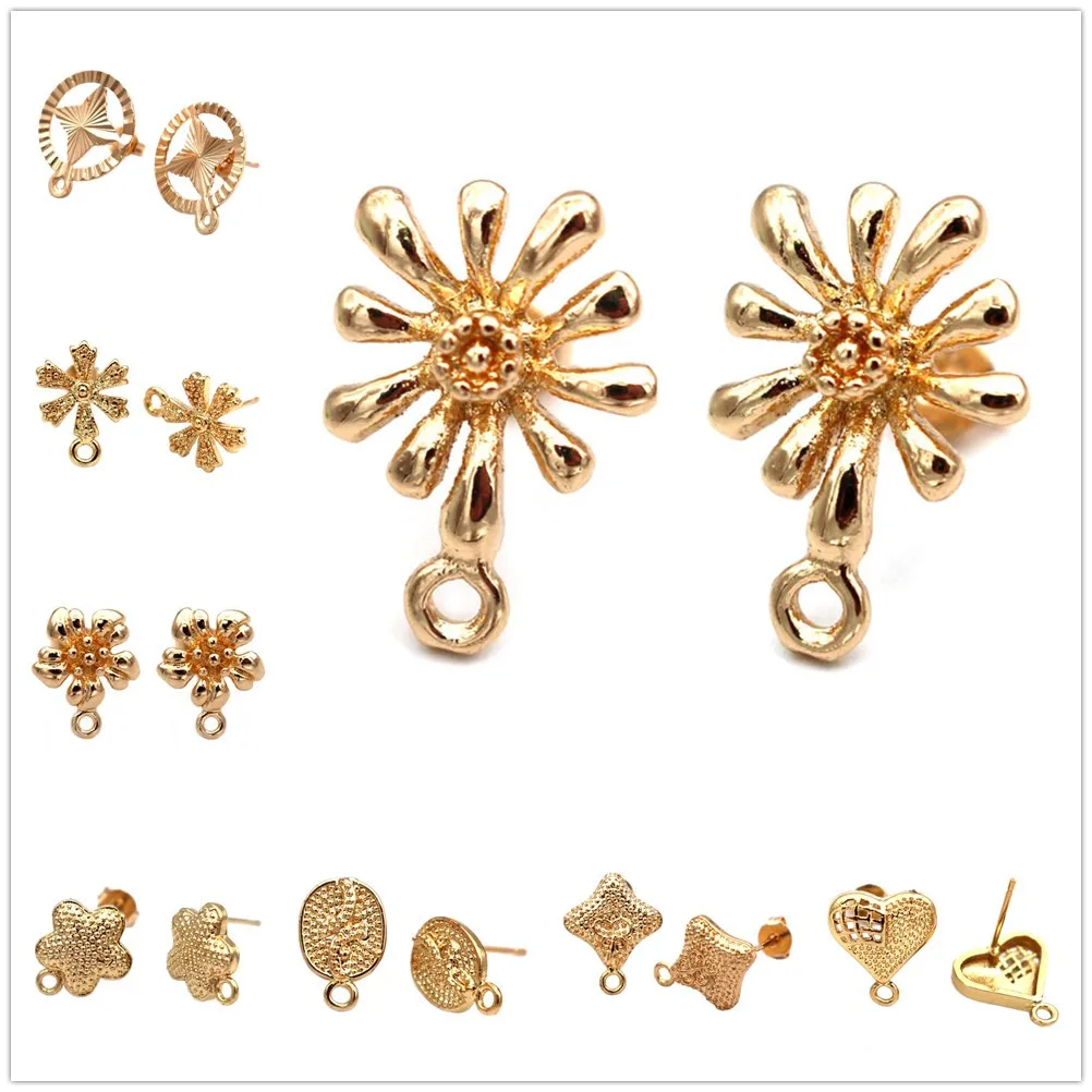 

30pairs Brass Base Earrings Connectors Linkers Golden DIY for African Chile Italian Women Hanging Dangle Tassel Drop Earrings