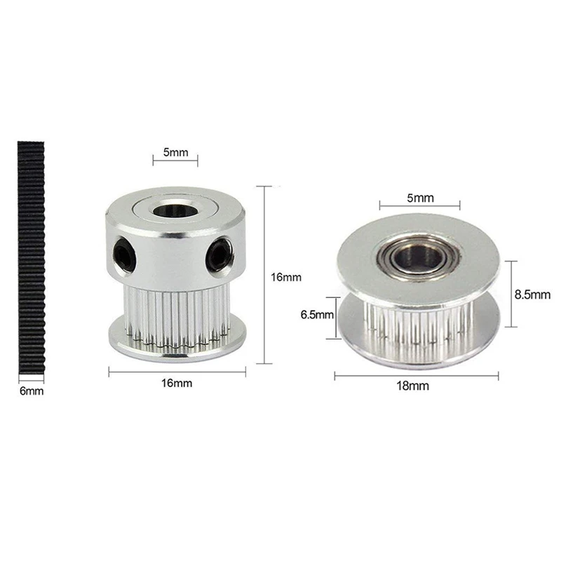 5 м x 6 мм Gt2 зубчатый ремень+ 4 шт. 20 зубьев 5 мм внутренний диаметр шкива+ 4 шт. Натяжной ремень+ 4 шт. Натяжной пружины кручения+ 2 шт. зубчатый зажим Mou