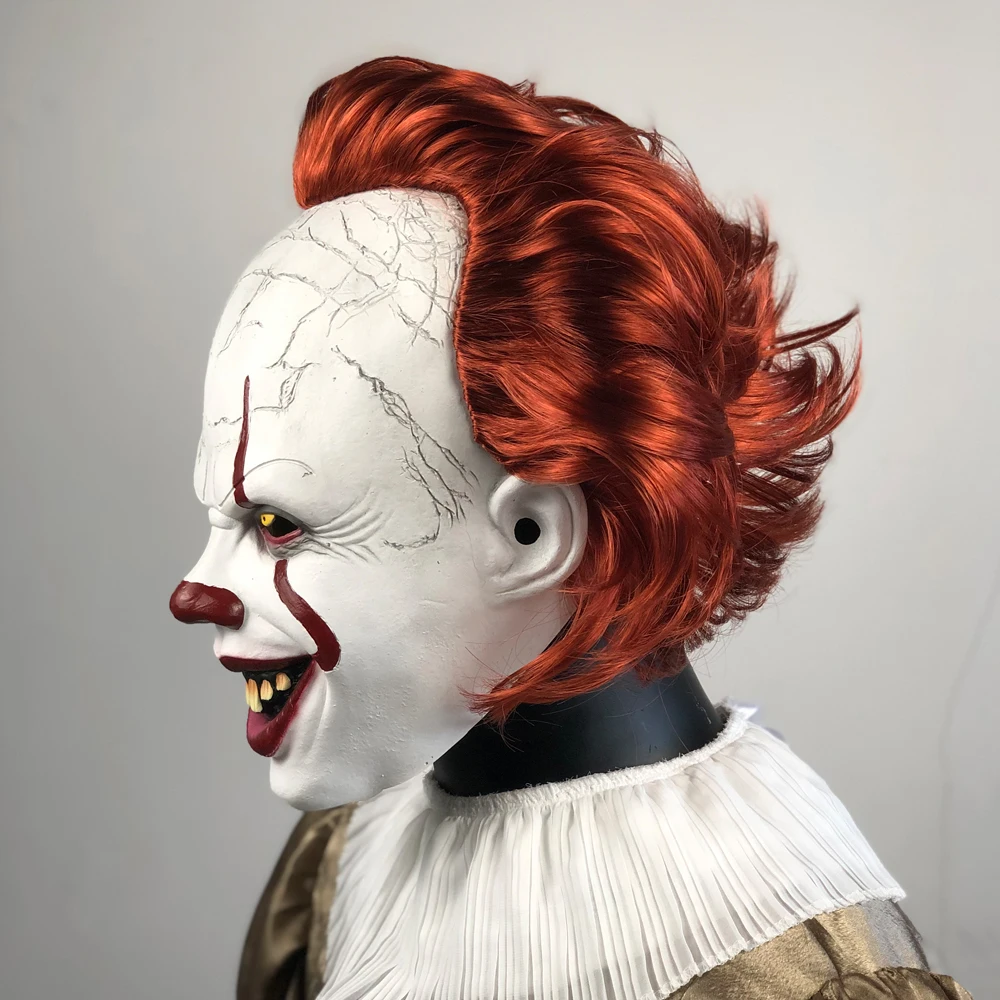Joker Pennywise Cosplay Costume Mask Stephen King It Chapter Two 2 Horror Clown Halloween Party Costume Prop 2019 Deluxe4