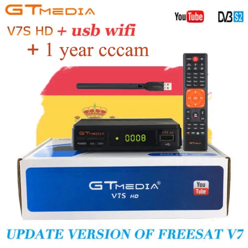 5 шт./лот Freesat V7 спутниковый приемник Full 1080 P HD + 5 шт. wi-fi-адаптер DVB-S2 поддержка Ccam powervu youpron спутниковый приемник