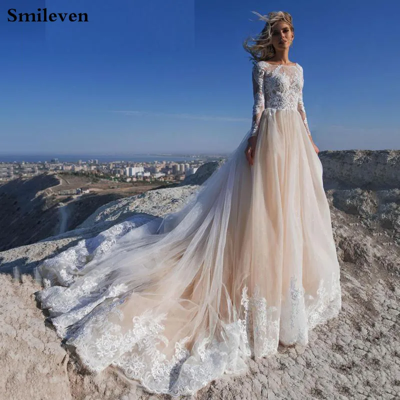 Пляжное свадебное платье А силуэта Smileven кружевные свадебные платья цвета