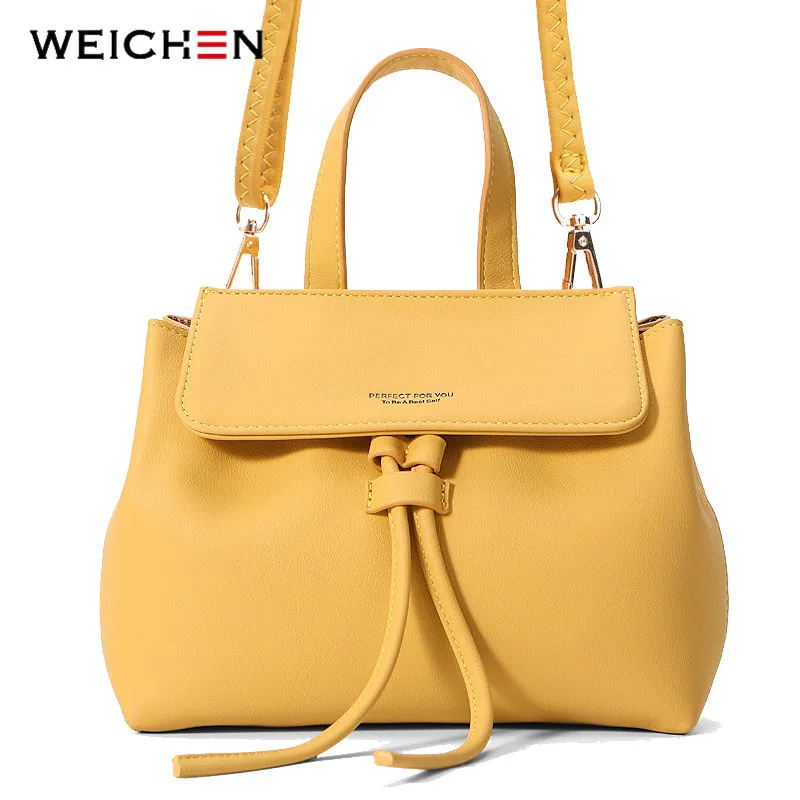 WEICHEN Drawstring Women Bags Brand Designer Female Handbag Soft