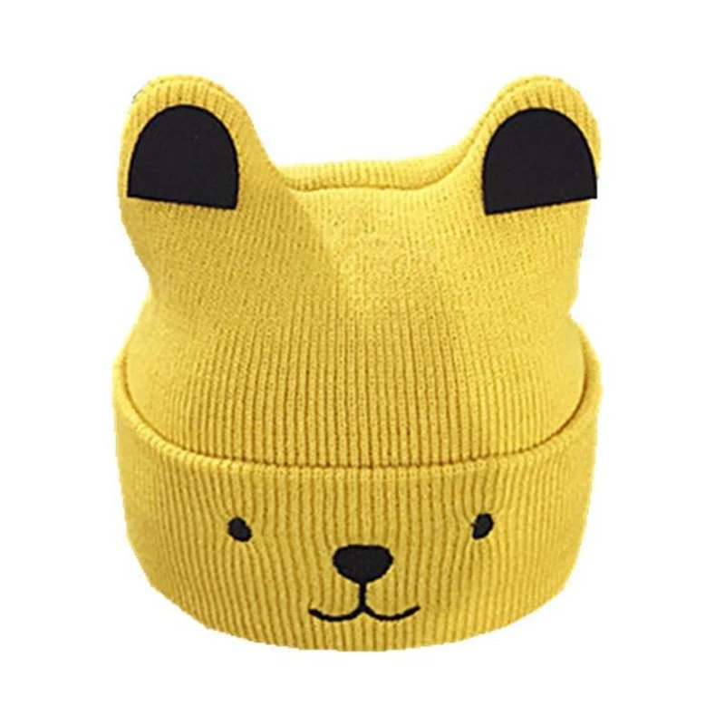 Baby Knitted Cap Fashion Autumn Winter Cartoon Puppy Pattern Set Head Hat Leisure Solid Color Keep Warm Wool Caps TBG794 |