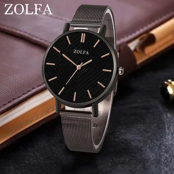 

Mens Quartz Watch Round Shape Minimalist Classic Metal Mesh Belt Watches LXH