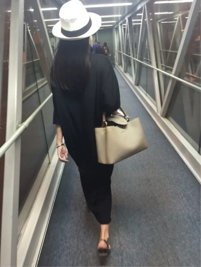 Fashion Tide New Pattern New Pattern V-neck Three Quarter Batwing Sleeve Ankle-length Fold Lady Fashion Oversize Dress BA771