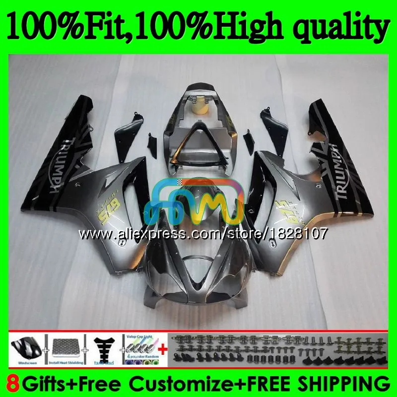 OEM литья под давлением для Triumph Daytona 675 09 10 11 серый серебристый 12 82BS. 7 Daytona-675 Daytona675 2009 2010 2011 2012 Полный обтекатели