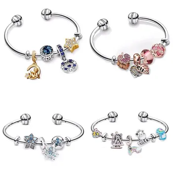 

Original 925 Sterling Silver Exquisite Star Envelope Pendant With Crystal Bracelet Fit Original Pandora Charm Diy Jewelry