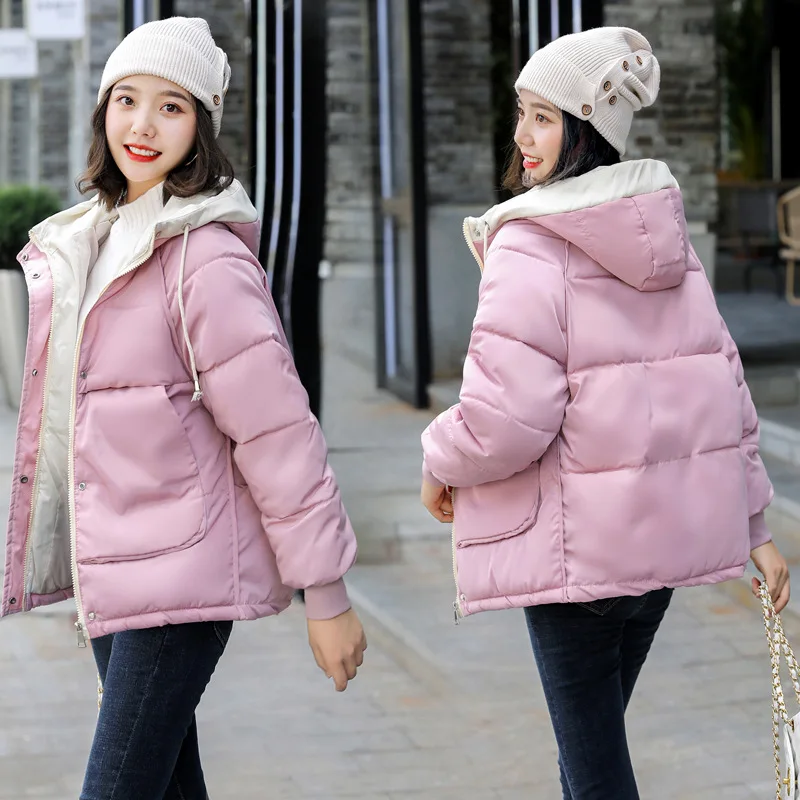 

2019 Autumn And Winter down Jacket Cotton-padded Clothes Women's Korean-style Short Short-height Fat Mm Loose-Fit Cotton-padded