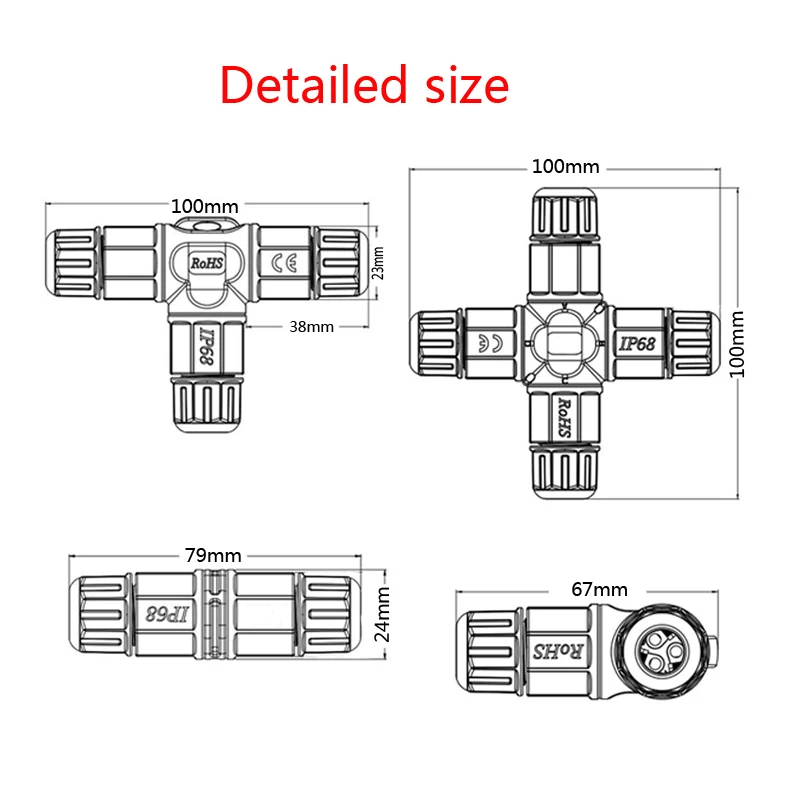 waterproof connector SIZE