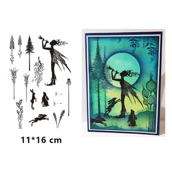 

Clear Stamps Seals for DIY Scrapbooking Card fairy rabbit Leaf Rubber Stamps Making Photo Album Crafts Decor Transparent Stamps