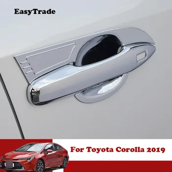 

4pcs/set Chrome Car Outside Door Handle Bowl Decoration Cover Frame Carbon Fiber Colour For Toyota Corolla 2019 Accessories