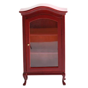 

1:12 Dollhouse Miniature Wood Display Cupboard Cabinet Showcase Doll House Decor