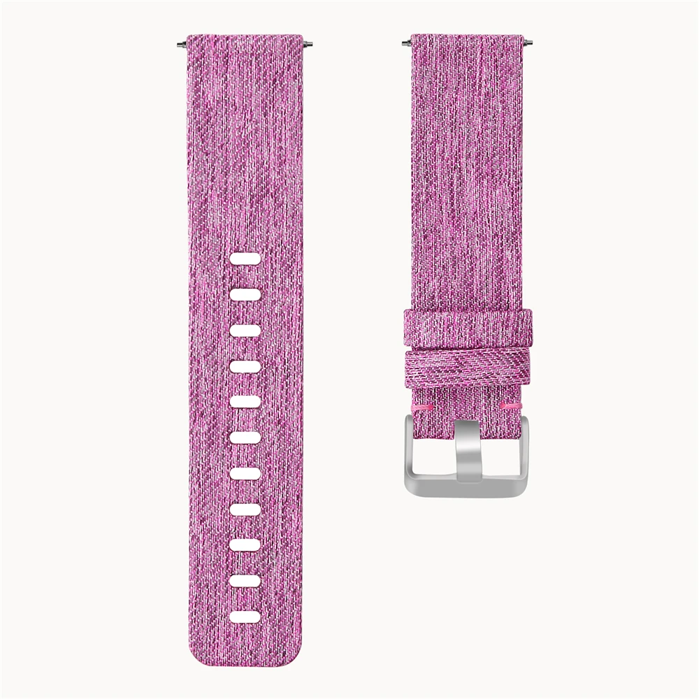pink purple 1 шт. красочные прочный нейлон холст часы ремешок Замена для Fitbit Versa 2 Смарт аксессуары - Цвет: pink purple
