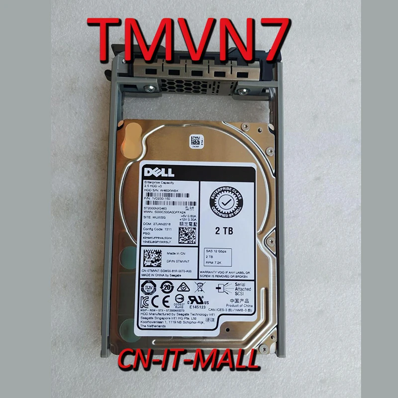 St2000nx463 0tmvn7 Tmvn7 2tb 7 2k Rpm Nlsas 512n 2 5 For Dell Poweredge R620 Hard Drive With Caddy Computer Cables Connectors Aliexpress