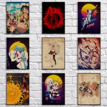 

Anime Seven Deadly Sins Poster Kraftpaper Cartoon Poster Art Painting Funny Fancy Wall Sticker for Coffee House Bar