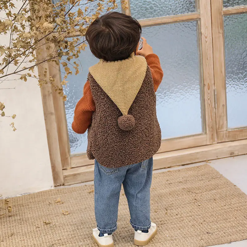 Autumn Winter Warm Fleece Children Vest for Baby Boys Waistcoat Kids Clothes Toddlers Jacket Coats Girls Vest 90~130 toddler