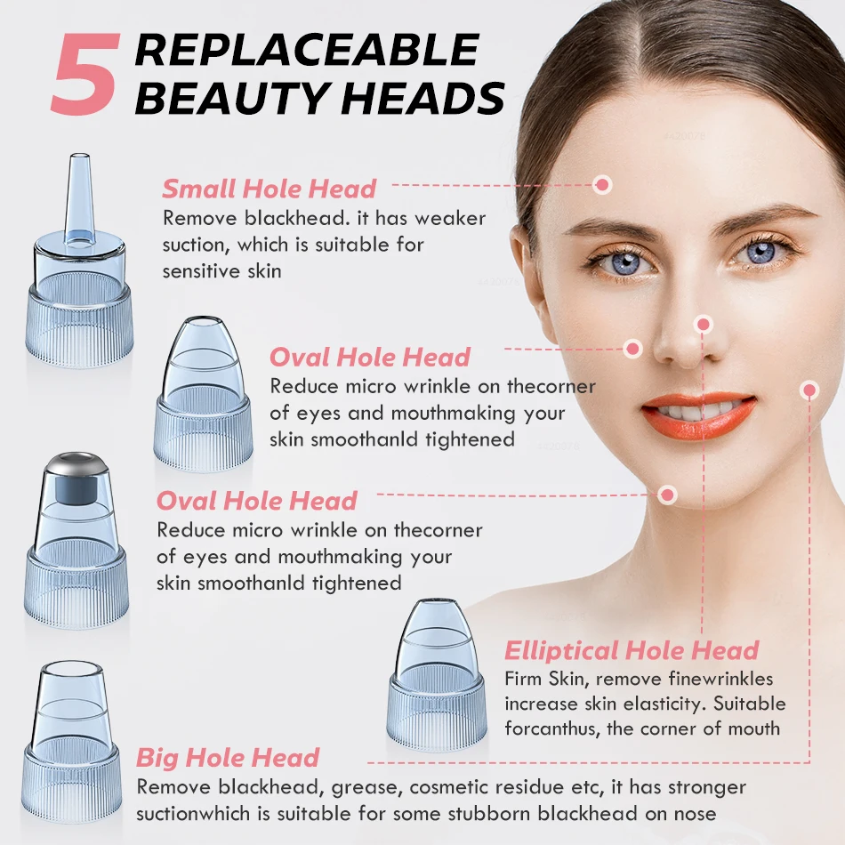Blackhead Remover Face Deep Nose Cleaner T Zone Pore Acne Pimple Removal Vacuum Suction Facial Diamond Beauty Clean Skin Tool-4