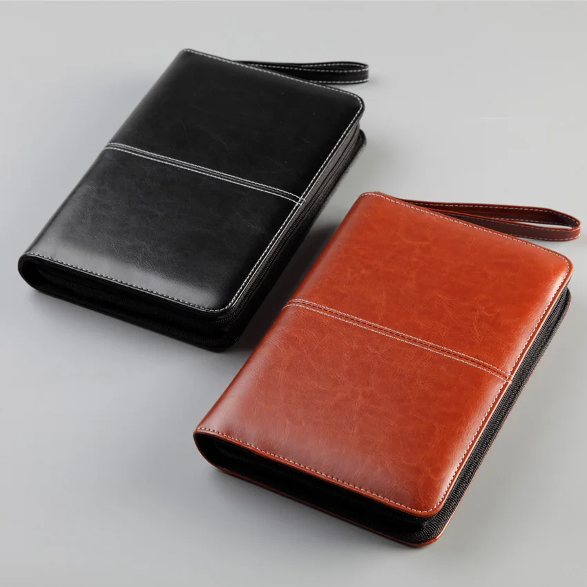 high-level business travel padfolio A5 file folder with a zipper manager bag for documents with notebook planner writing pad