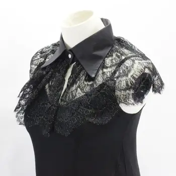 

Women Retro Crochet Floral Lace Fake Collar Pointed Lapel Detachable Half Shirt new