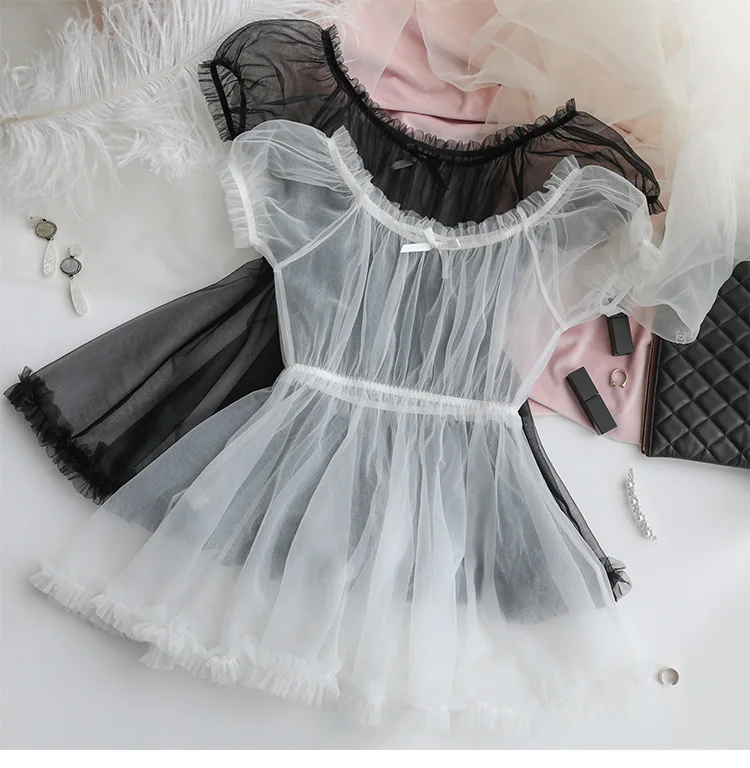 Свадебное Ночное платье, сексуальное черное кружевное ночное белье для молодых девушек, женская ночная одежда, мини ночные рубашки без рукавов, домашняя одежда, платье для сна