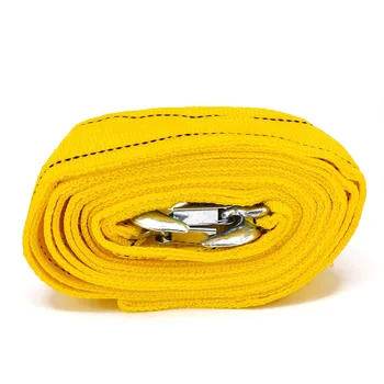 

Heavy Duty Cable 13 Feet 5 Tons Towing Strap Rope With 2 Hooks Auto Tools Yellow Traction Pull