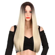 AIYEE 26 дюймов длинные прямые Ombre синтетический парик для женщин розовый/красный/фиолетовый/синий средняя часть термостойкий косплей парик блонд