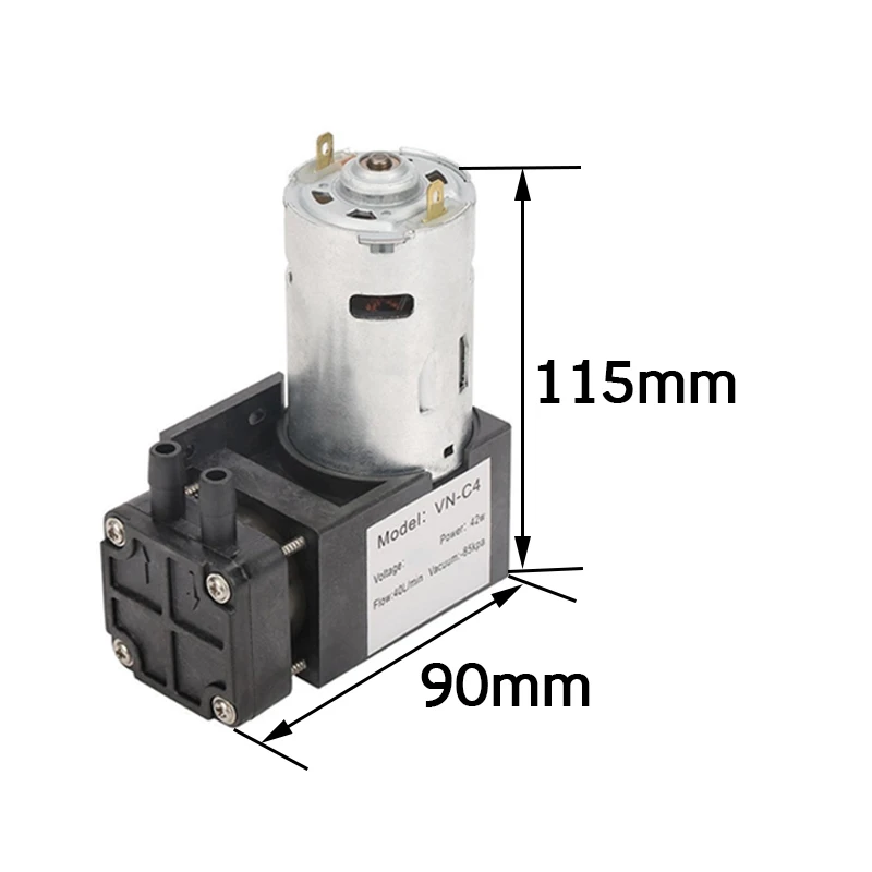 Pcmos Горячие DC12V 42 Вт мини маленький безмасляный вакуумный насос-85 кПа поток 40 л/мин для газового воздуха надувной насос вакуумные насосы автозапчасти