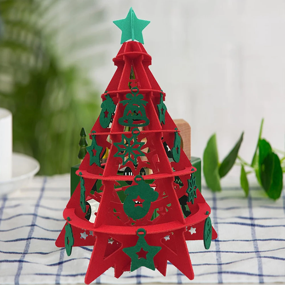 26pcs Christmas tree 3D felt children Toys Detachable Decoration for Xmas Kids Toddler Gifts Christmas tree Table Home Decor