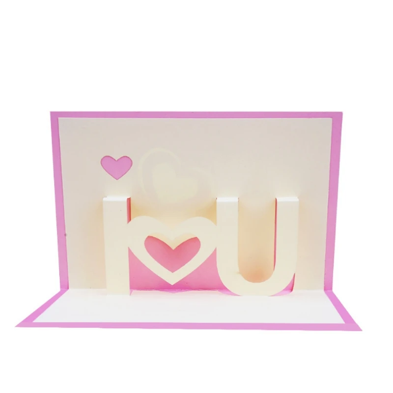 3D я люблю тебя всплывающие поздравительные открытки с днем рождения любовника валентинки, открытки на годовщину E65B