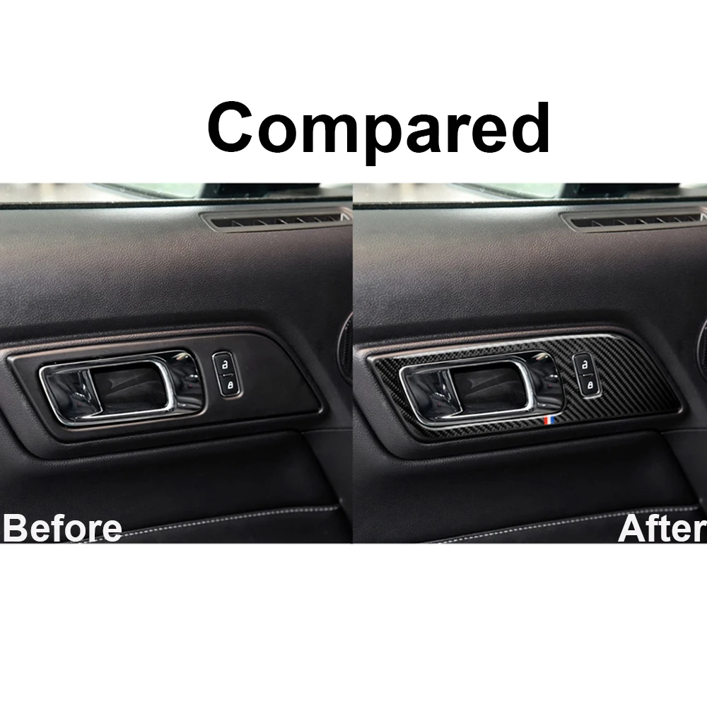 Для Ford Mustang 15-18 Авто дверная ручка рамка декоративная наклейка интерьерные обертывания