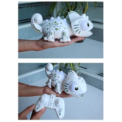 Robot camaleón con Control remoto para niños, juguete de Animal con cola giratoria, sonido izquierdo y derecho, regalo de cumpleaños de Navidad