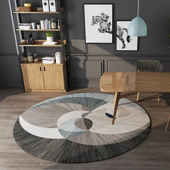 

Modern Minimalist Cold Wind Carpet Door Mat Living Room Area Round Carpet Bedroom Non-slip Floor Carpet Mat Household Rug