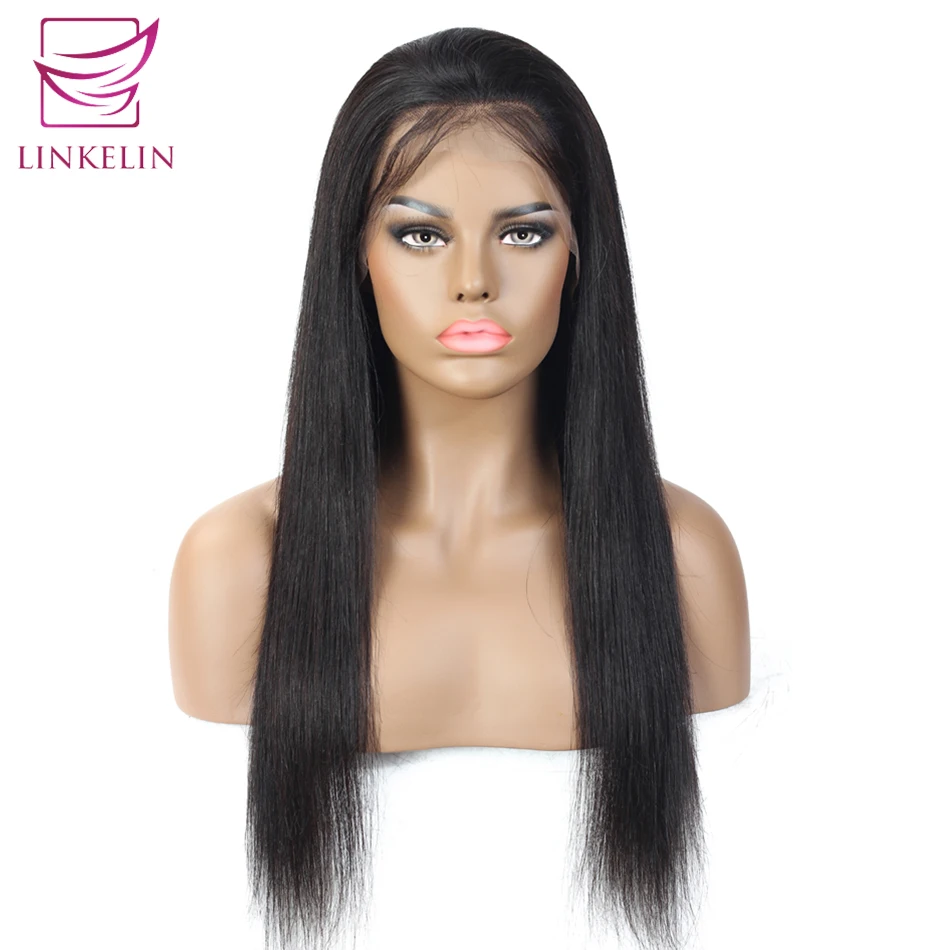 LINKELIN HAIR Straight Lace Front Wig Remy Lace Frontal Wig 150% Density 13X4 Malaysia Straight Lace Front Human Hair Wigs