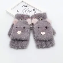 Детские зимние теплые вязаные варежки без пальцев, перчатки, аксессуары для abbigliamento per bambini#2