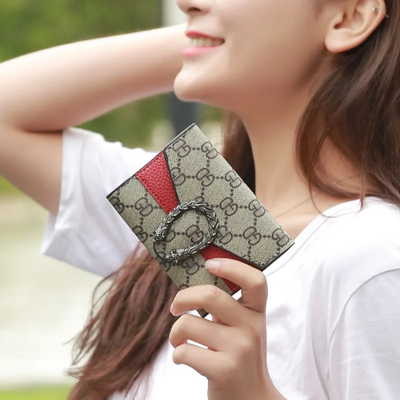 

2019 New Women Wallet Short Paragraph Letter Money Clip Clutch Bag Fashion Splice Multi-card Position Credit Card Bag Wallet