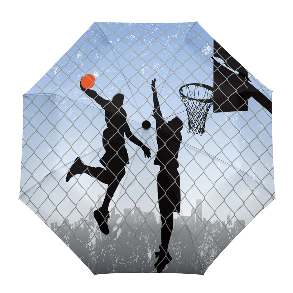 de baloncesto huesos automático plegable paraguas femenino masculino de lujo impermeable paraguas lluvia - AliExpress