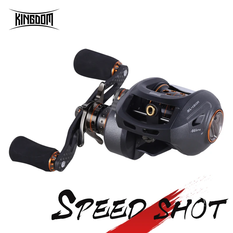 

Kingdom SPEED SHOT MICRO 2019 New Double spool 6.5:1 High Speed Baitcasting Reel Ultralight 12+1 Ball Bearings Fishing Reels