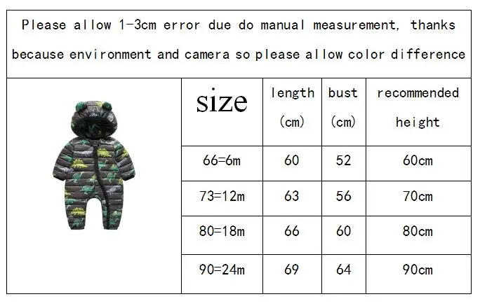 Детская одежда; комбинезоны; зимняя детская хлопковая теплая одежда с рисунком динозавра; комбинезон для малышей; детская верхняя одежда